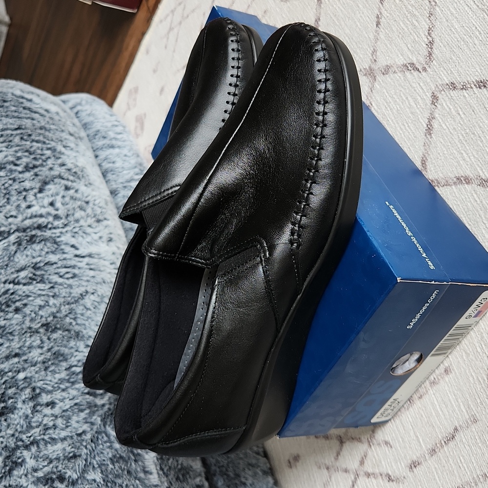 San Antonio Shoemakers SAS Dream Comfort Loafer black leather 9.5 W3 triple wide